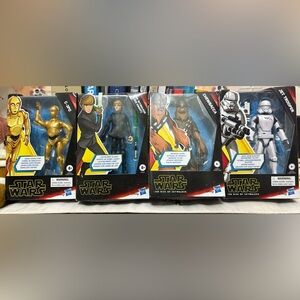⭐ Star Wars Action Figures – New in Box (Lot of 4) ⭐ C-3PO Chewbacca Skywalker +